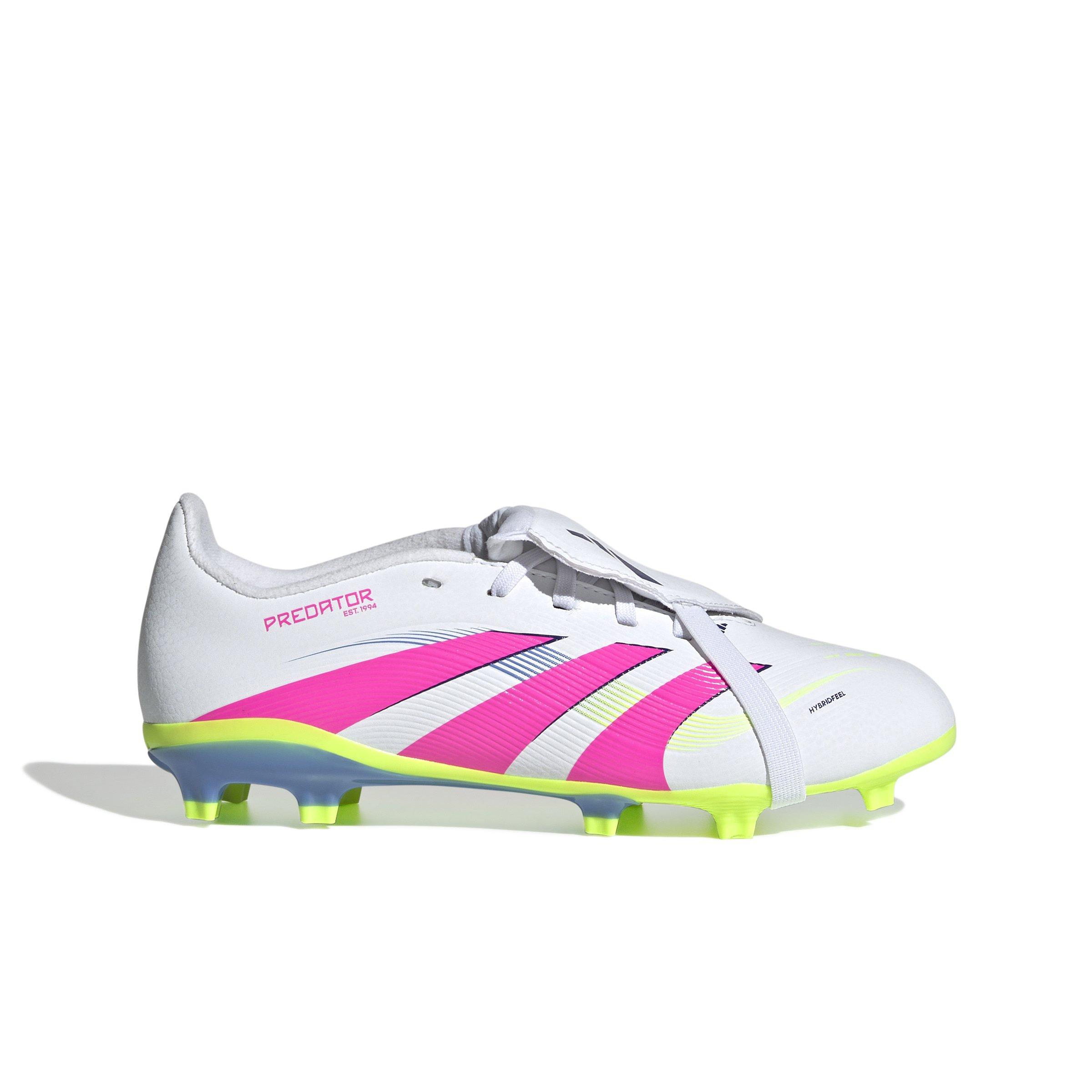 adidas Predator League FG "Cloud White/Lucid Pink/Lucid Lemon" Grade School Kids' Soccer Cleat